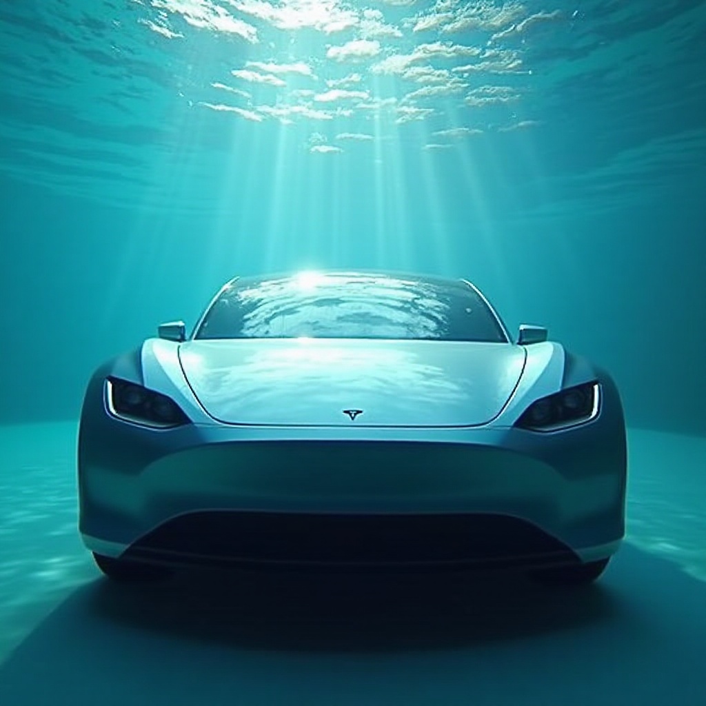 czy tesla może jeździć przez wodę