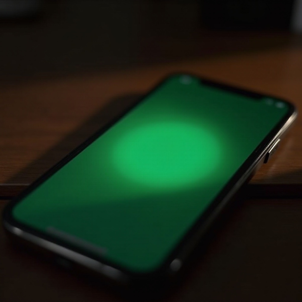 Экран iPhone стал зелёным после падения.