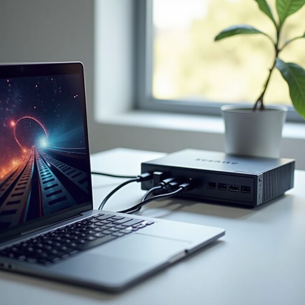 лаптоп с външна GPU докинг станция