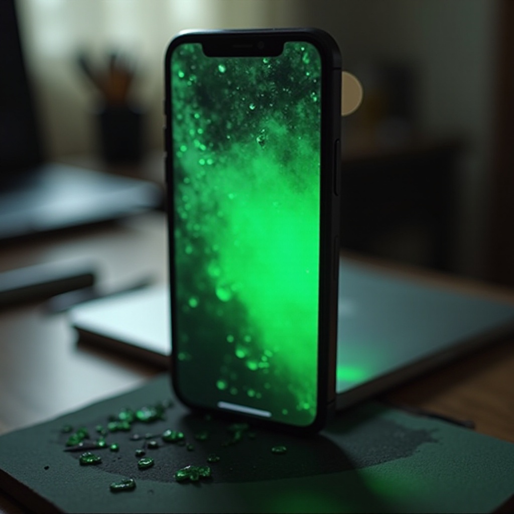 Ecranul iPhone-ului a devenit verde după ce a fost scăpat.