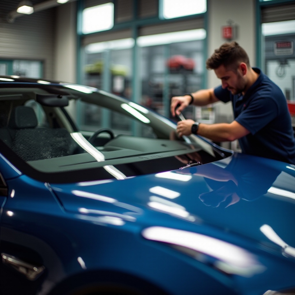 разходи за подмяна на предното стъкло на Tesla Model S
