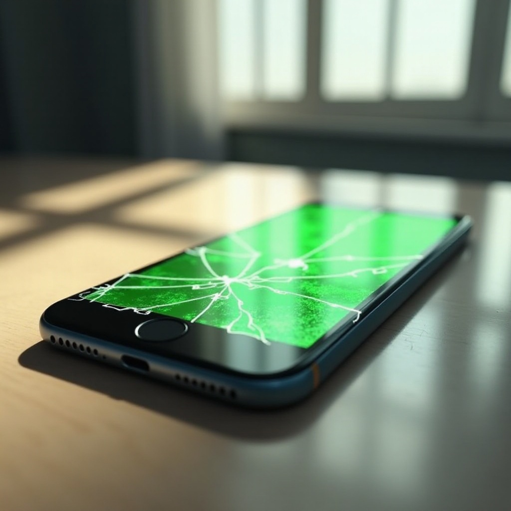 Obrazovka iPhonu se po pádu zbarvila do zelena.