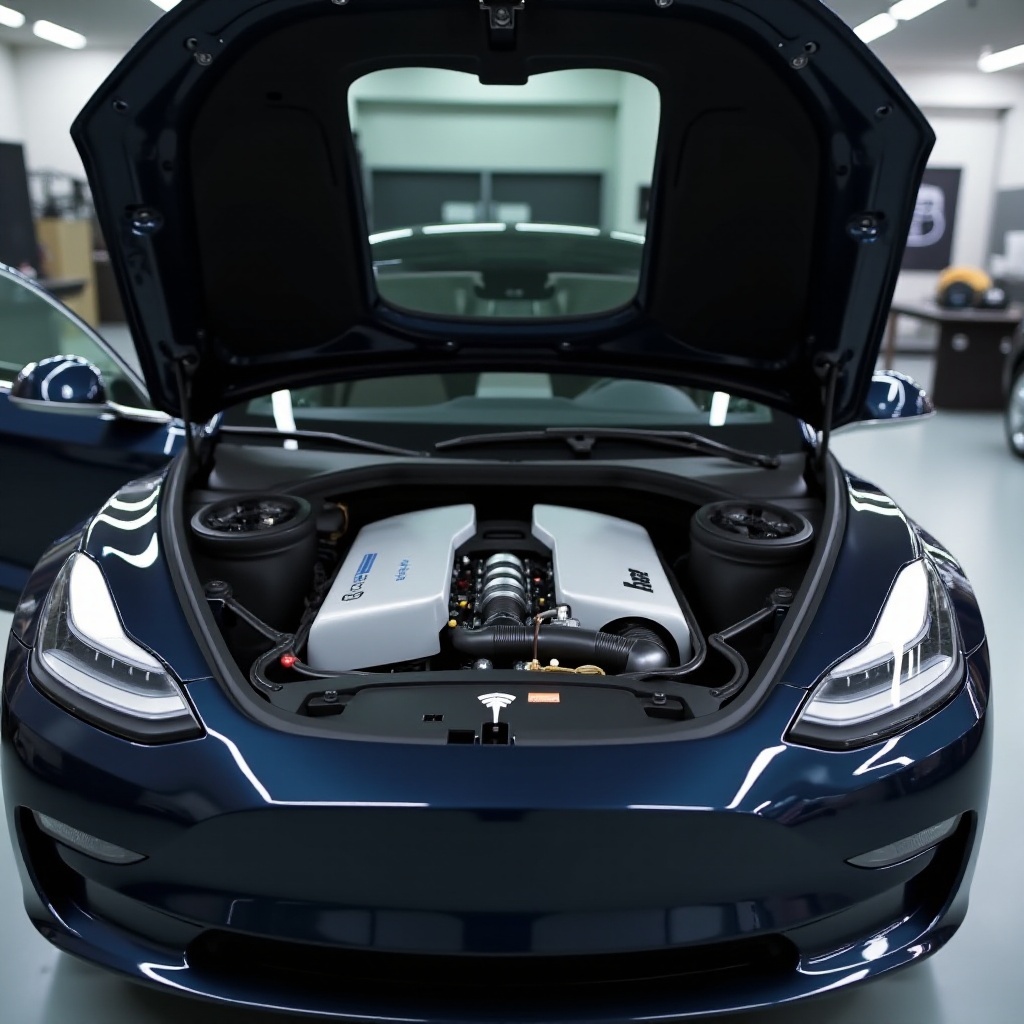 какво има под капака на tesla