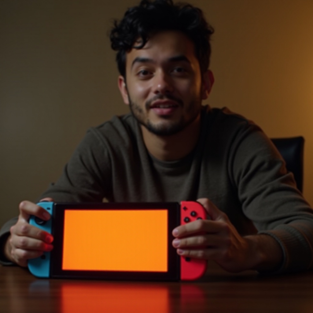 oranžová obrazovka na Nintendo Switch
