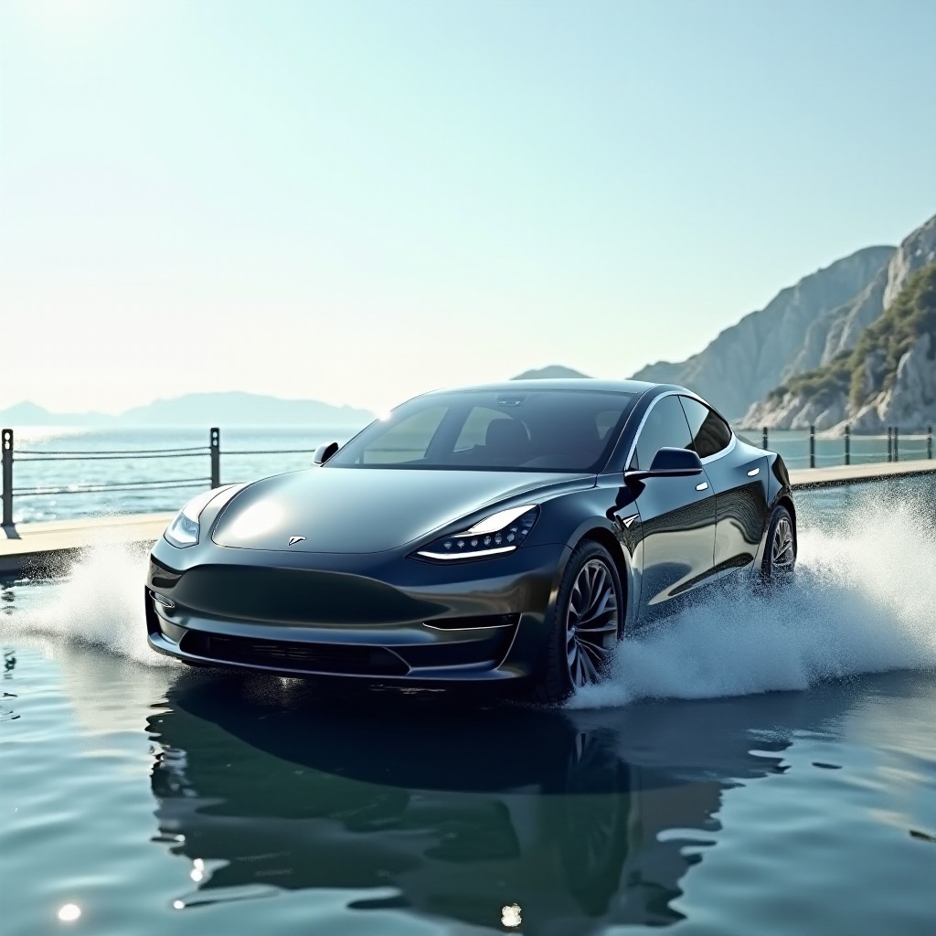 может ли tesla ездить по воде