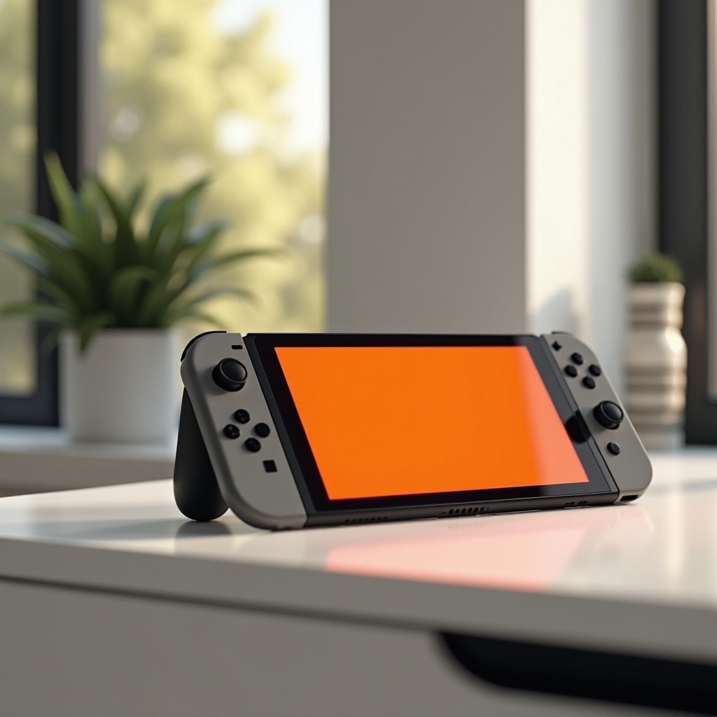 ecran portocaliu pe Nintendo Switch
