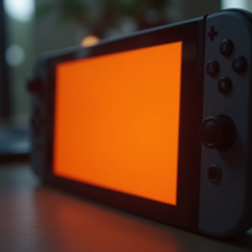 oranžová obrazovka na Nintendo Switch