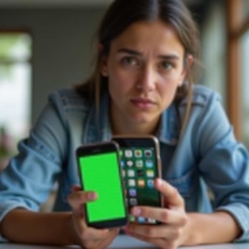 iphone screen turned green after dropping it